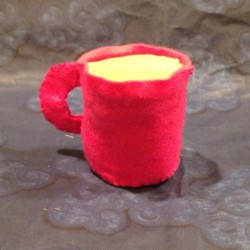 Pink Cup of Coffee Plushie (Side)