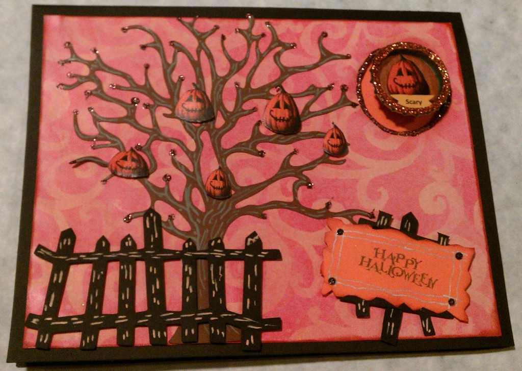 Halloween Tree Card w/ Bottle Cap Magnet