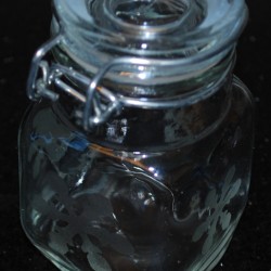 Etched Glass Containers - Snowflake