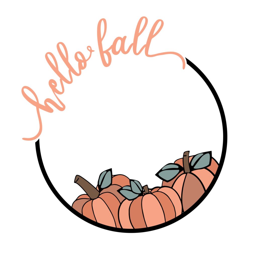 Hello Fall with Pumpkins Circle – D-1289256