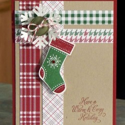 Etsy Christmas Stocking Card using Stampin Up Frostwood Lodge