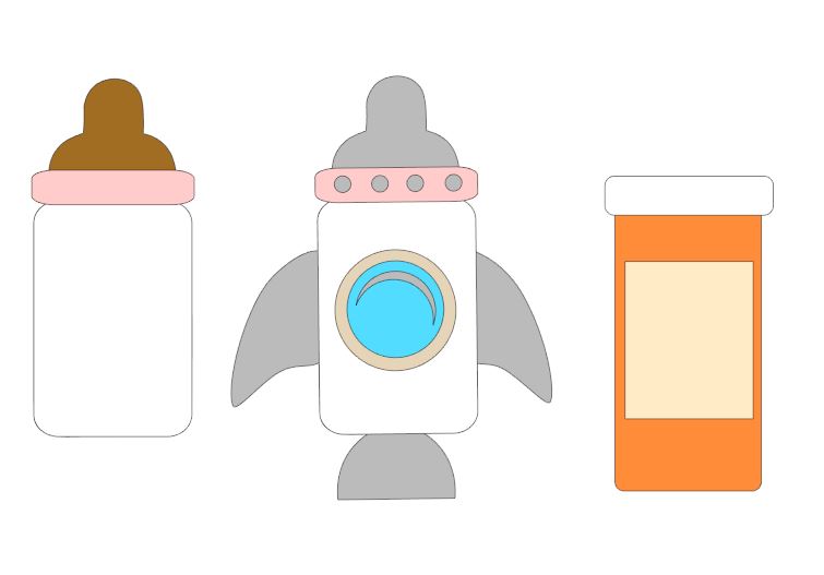 How To Make Your Own Baby Bottle, Rocket, & Medication SVG – Silhouette Cameo