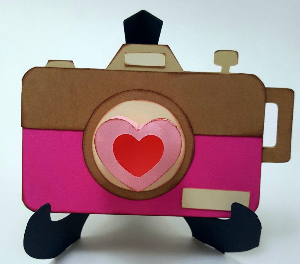 Camera with 3D Heart Lens SVG
