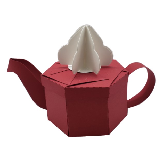 3D – 7 Sided Tea Pot with Whip Cream Top: D-367464 3D – 7 Sided Tea Pot with Whip Cream Top: D-367464