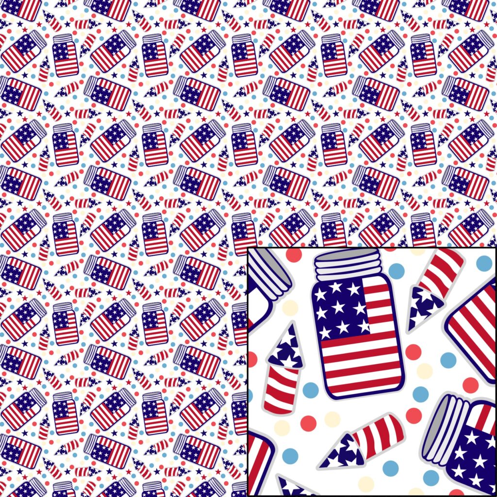 Digital Pattern Paper – Stars and Strips Jars