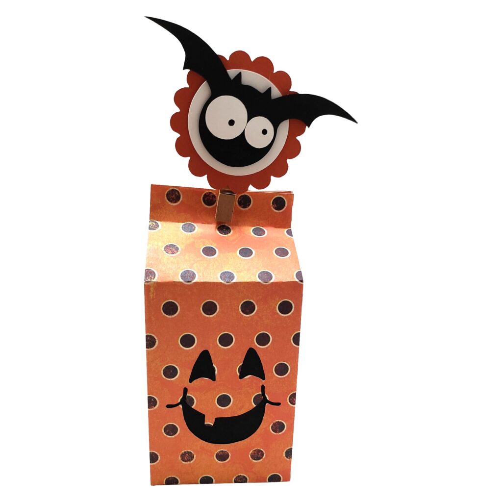 3D – Halloween Pumpkin Box with Bat Clip – D-1291237