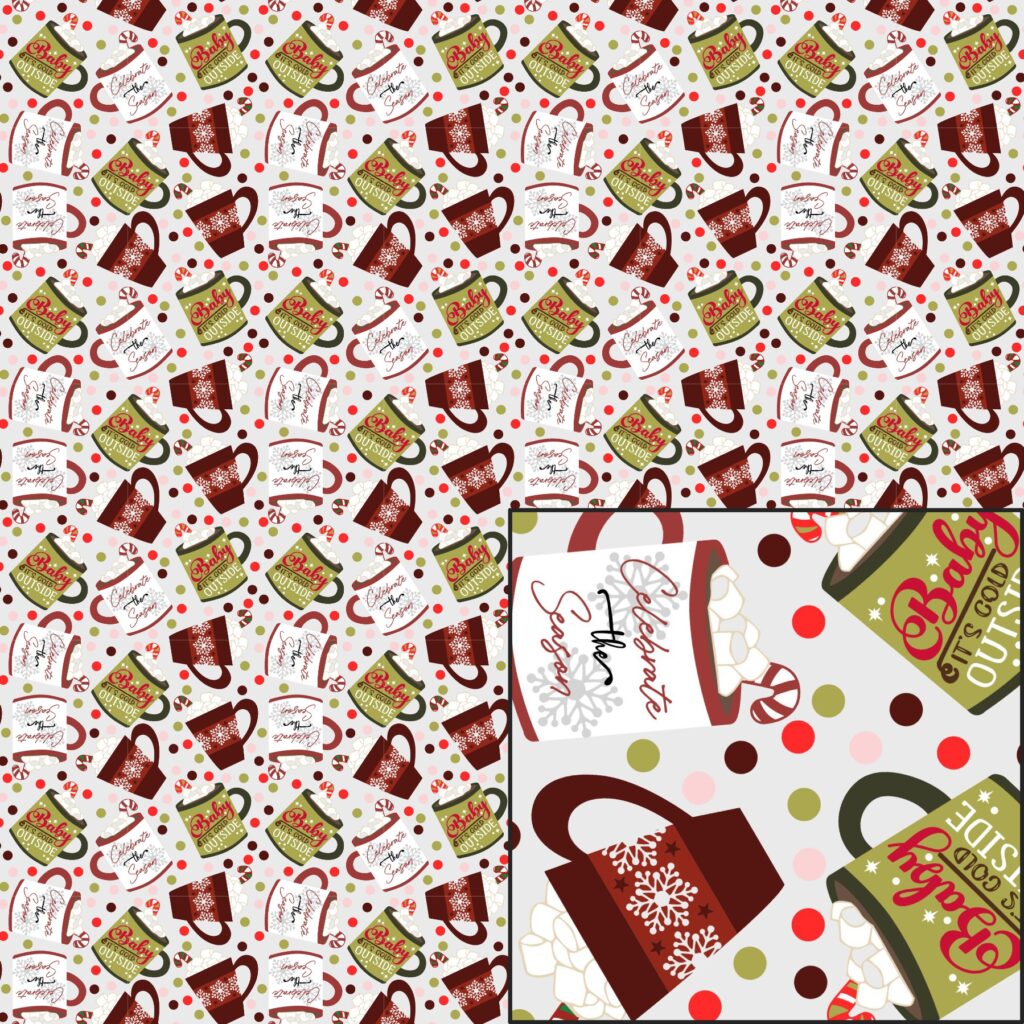 Digital Pattern Paper – Hot Cocoa Cups – D-1308252 Digital Pattern Paper – Hot Cocoa Cups – D-1308252