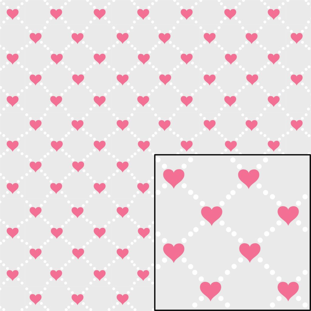 Digital Pattern Paper – Hearts and Pearls Gray – D-1320519