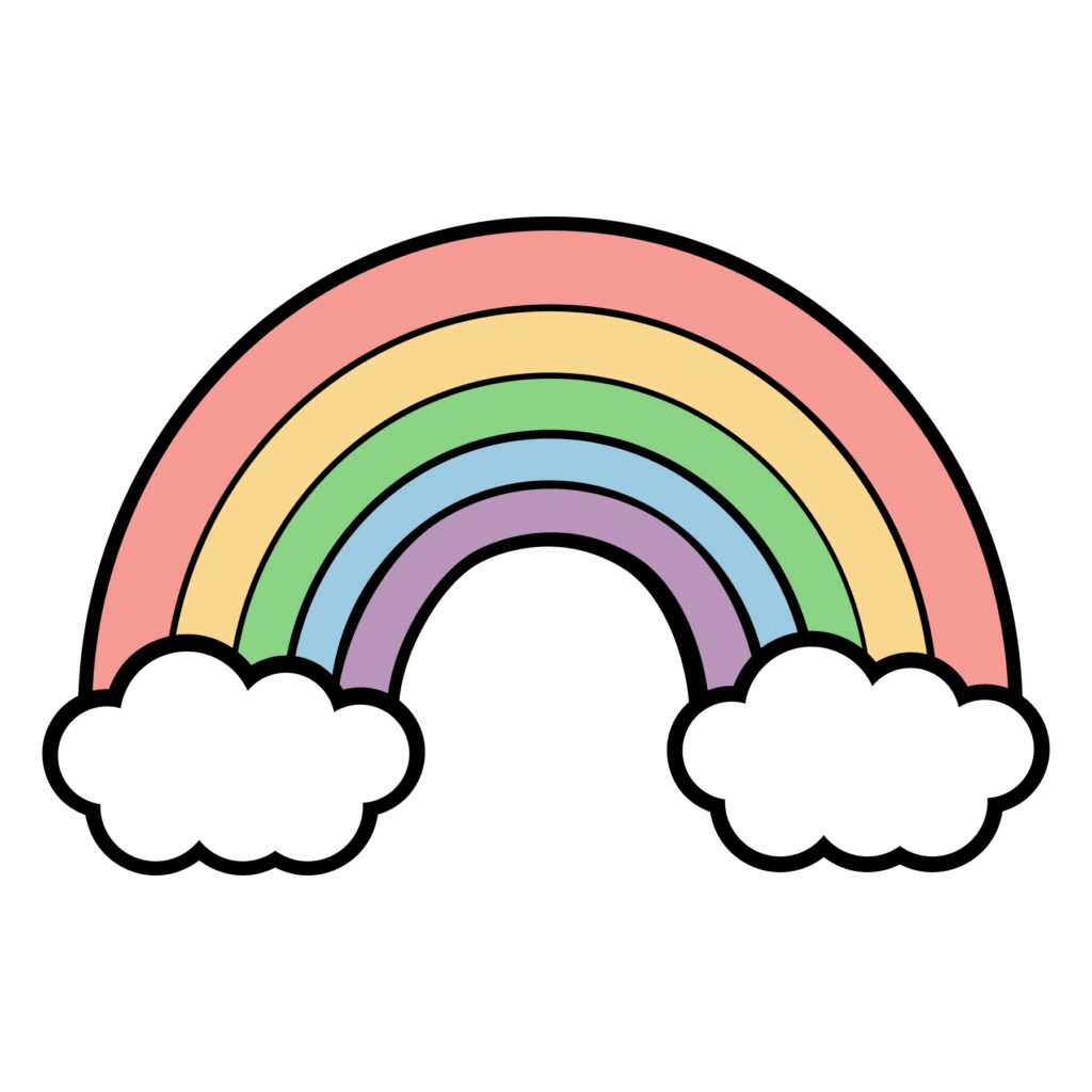 Rainbow with clouds